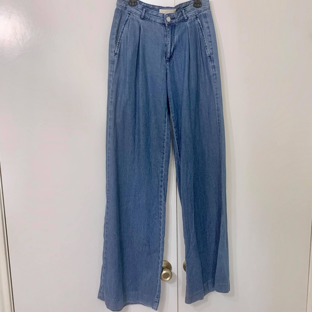Michael Kors wide leg light wash denim